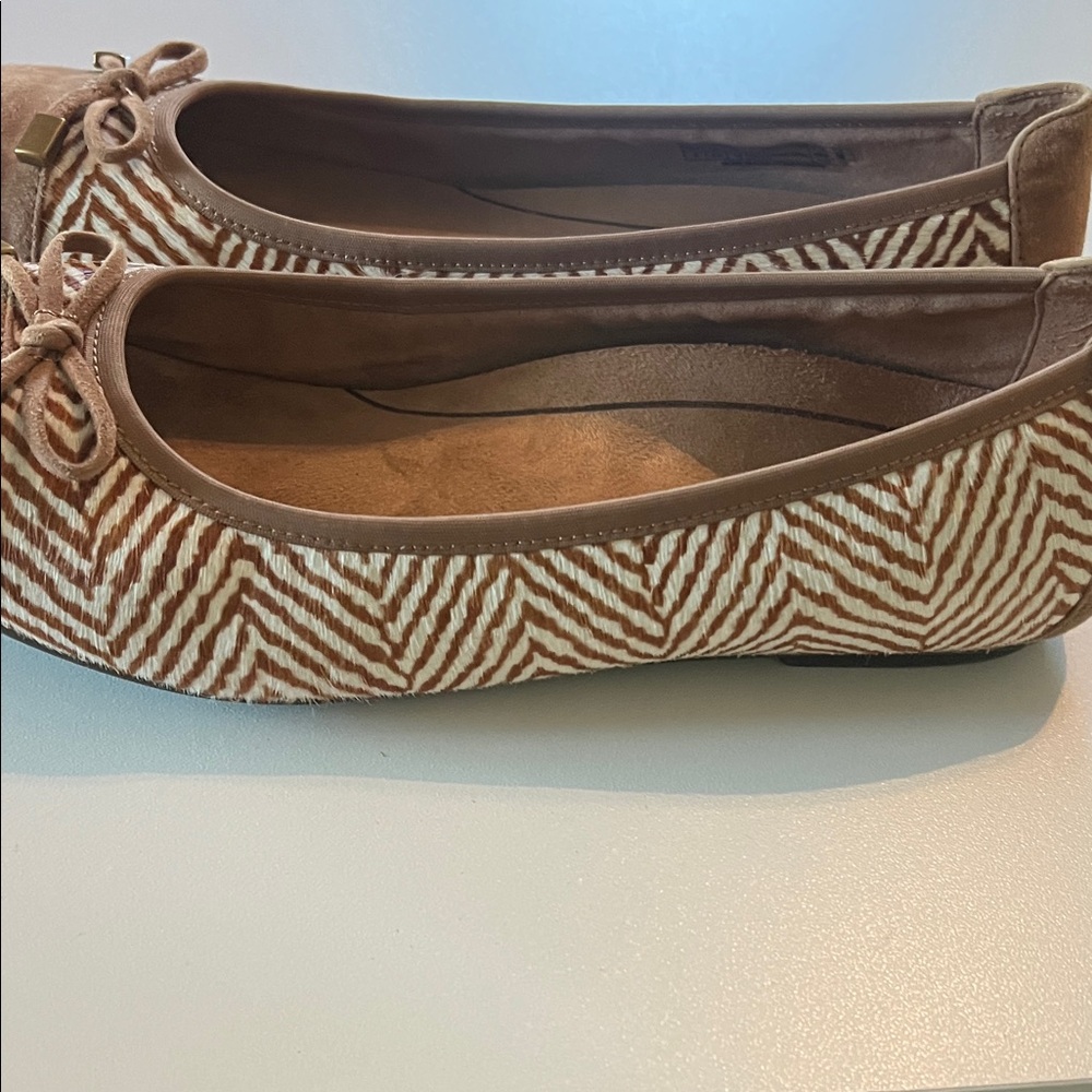 Vionic Brown Suede & Zebra-Print Flats - Picture 5 of 6